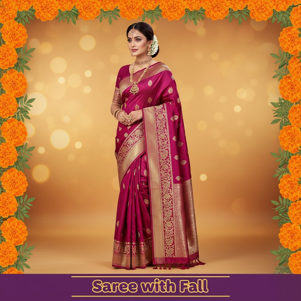 Saree with fall