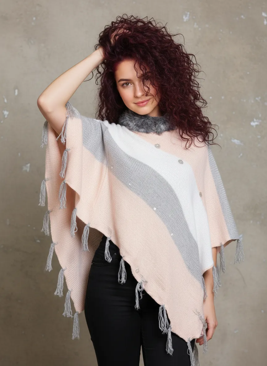 Women Winter Poncho | Designer Wool Poncho