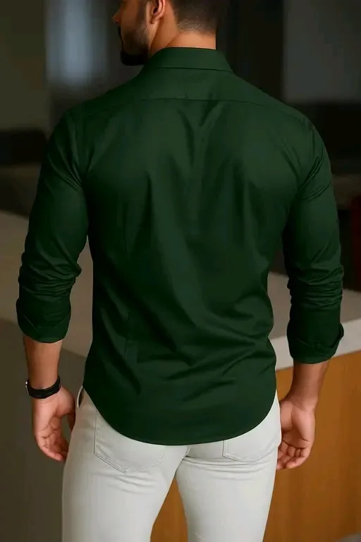Men’s Solid Slim Fit Casual Shirt – Full Sleeve Cotton Blend Shirt for Daily & Party Wear