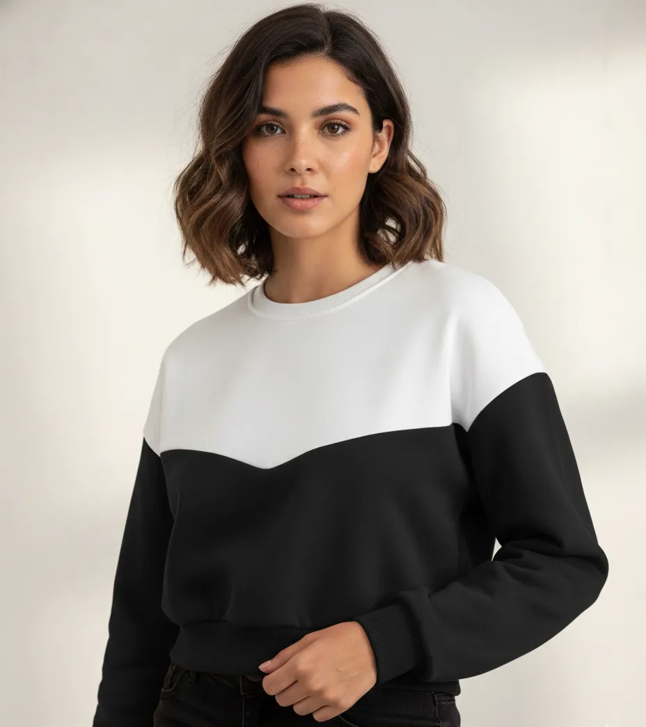 Women’s & Girls’ Winter Fleece Sweatshirt in Rani with White Stripe, Round Neck, Regular Fit by Aparna Enterprises