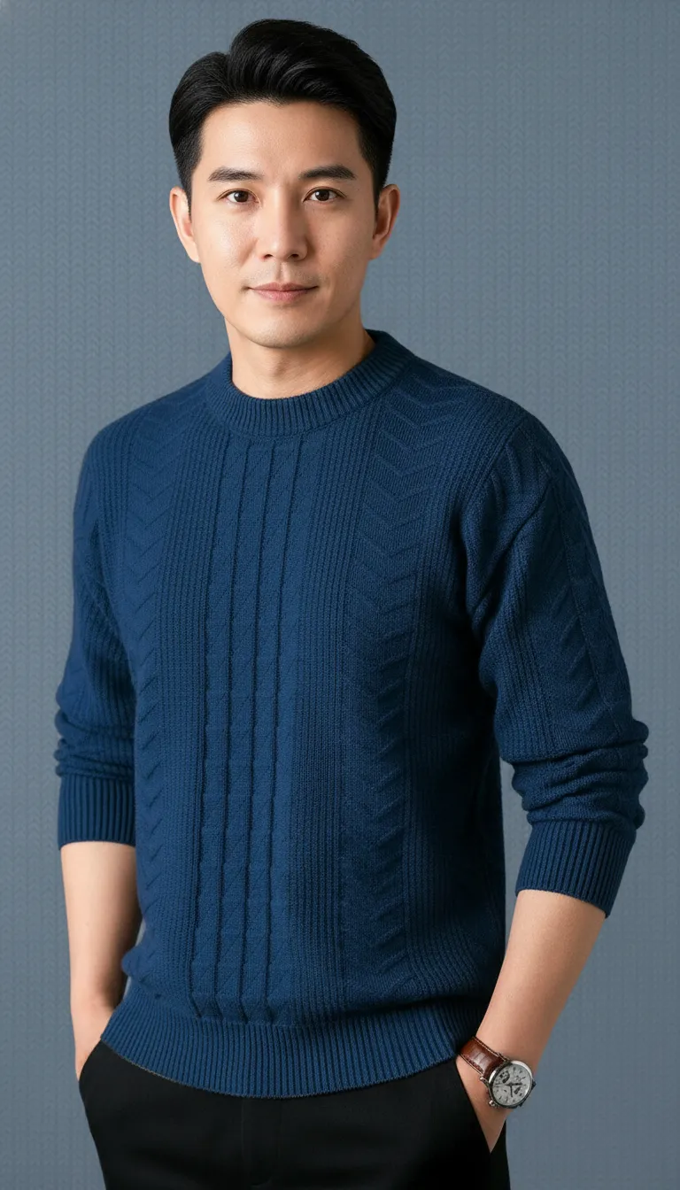 Men’s Woolen Sweater for Winter & Semi-Winter | Light Sky Full Sleeve Warm Sweater